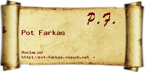 Pot Farkas névjegykártya
